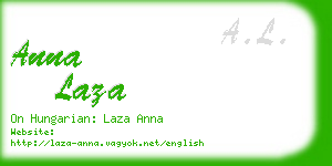 anna laza business card